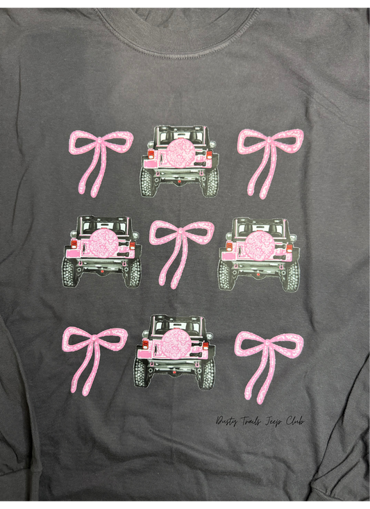 Pink Bow with Jeep Long Sleeve